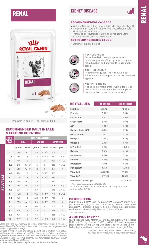 VHN Renal Feline Wet 12x85Gs