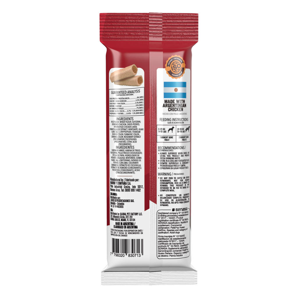 Pet&amp;Pop Munchi Bone Chicken 12x160Gs