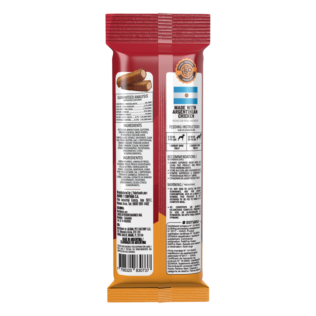 Pet&amp;Pop Munchi Bone Penut 12x160Gs