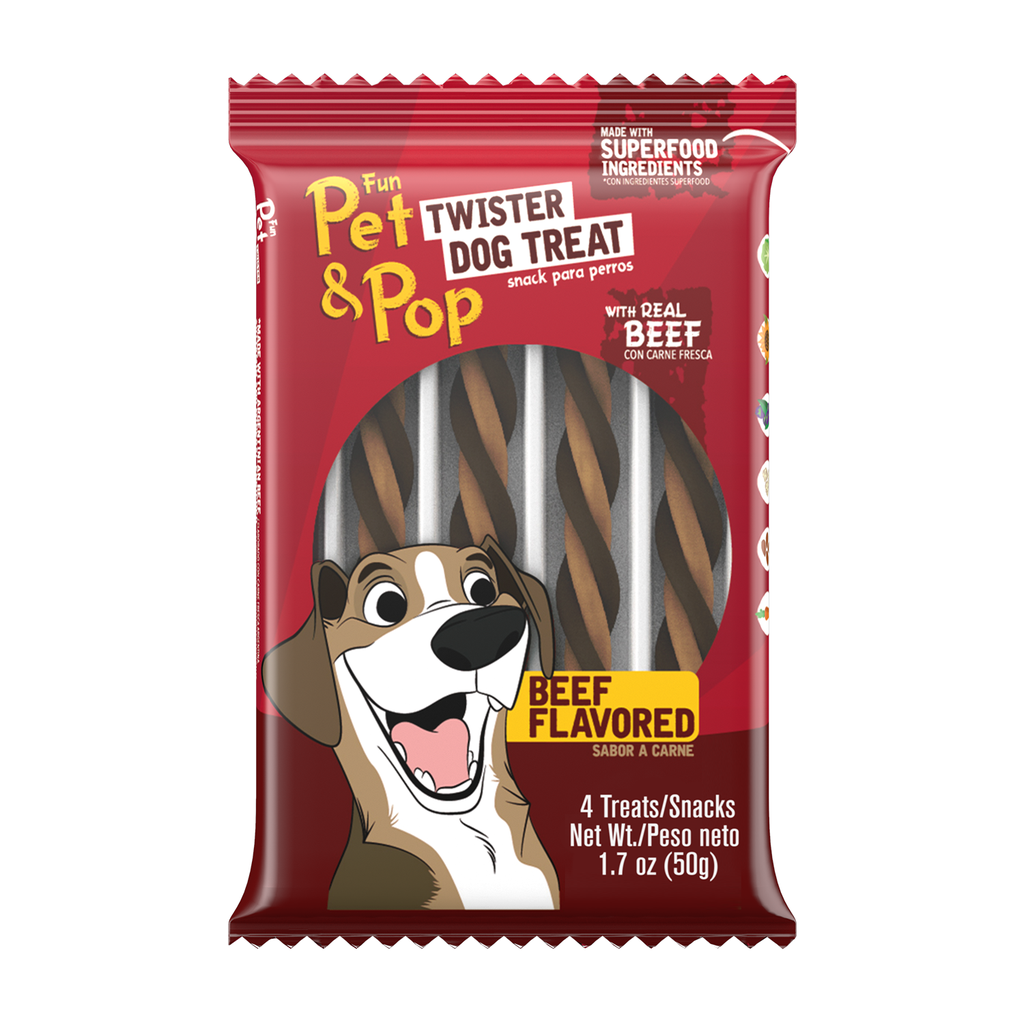 Pet&amp;Pop Twister Beef 12x50Gs