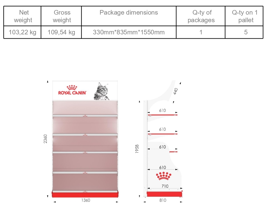 RC Metal Rack 1,33m x 0,70m w/ Light Header LED