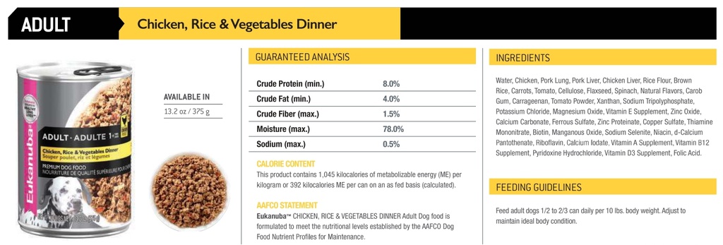 EUK Chk,Rice&amp;Veg 13,2oz