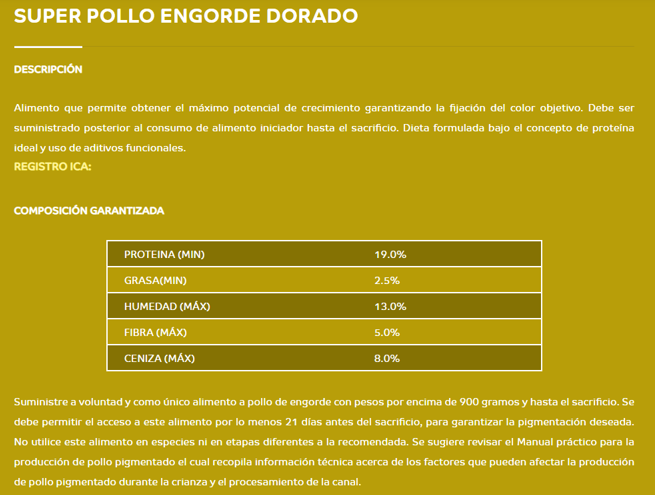 Super Pollo Engorde Dorado Peletizado / Super Pelletized Broiler Chicken