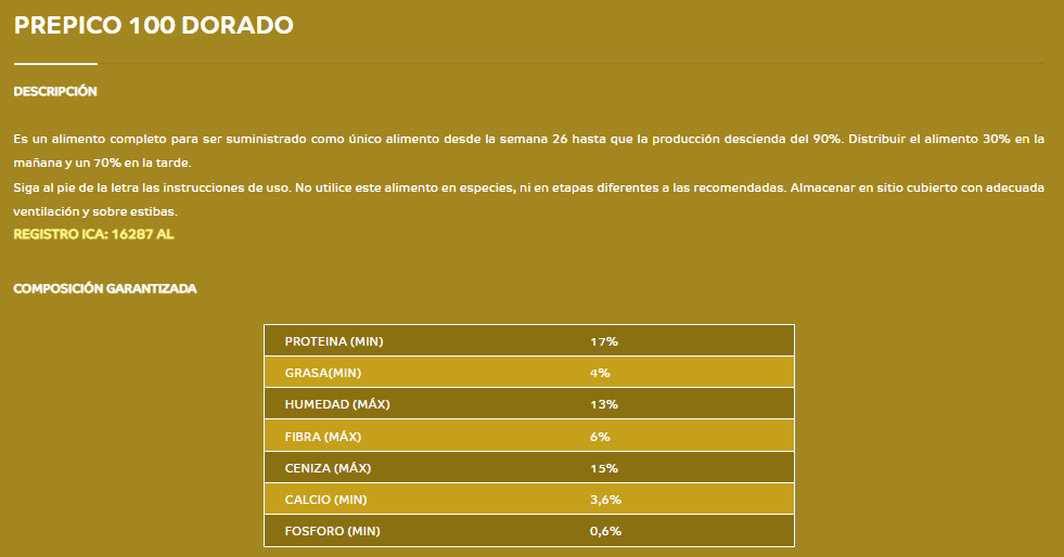 Prepico 100 Dorado Quebrantado / Prepico 100 Broken Gold