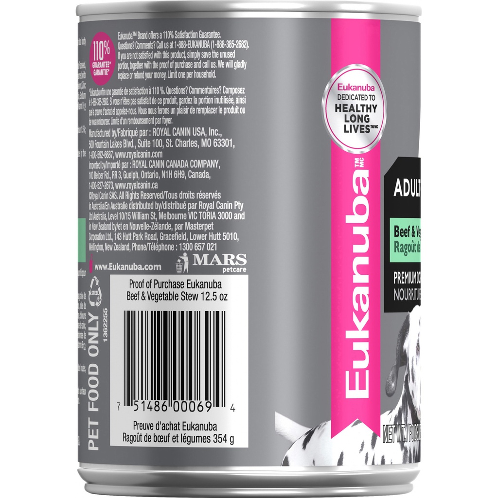 EUK Adult Beef&amp;Veg Can 12,5oz