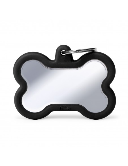 Bone Chrome Plated Brass Black Rubber