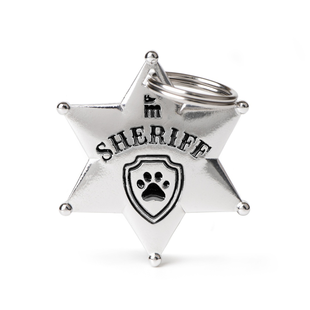 Sheriff Star Bronx White Bronze Enameled