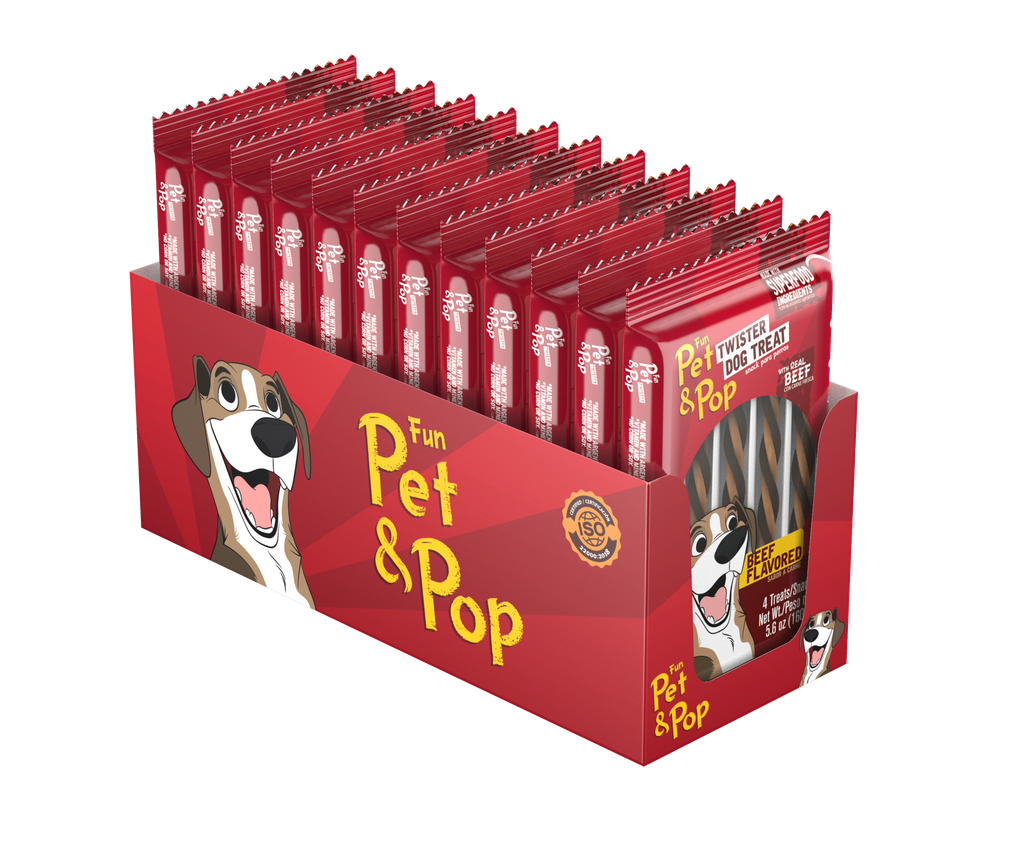 Pet&amp;Pop Twister Beef 12x50Gs