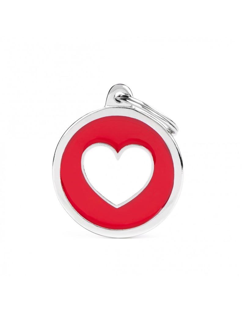 Red Big Circle White Heart
