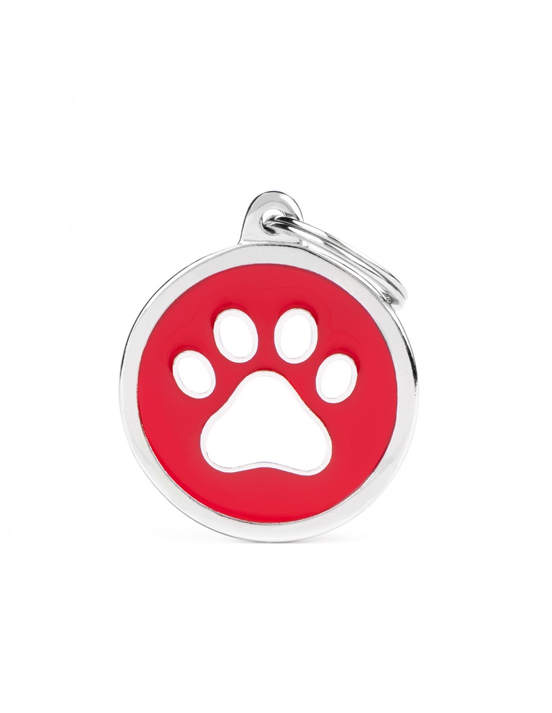 Red Big Circle White Paw