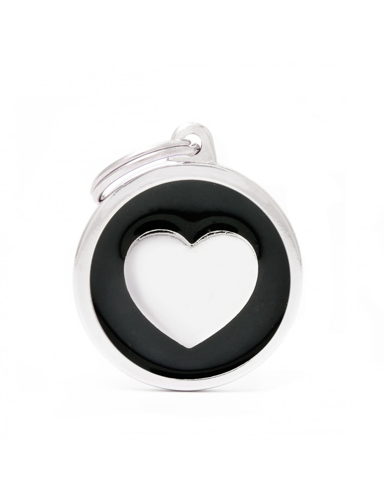 Black Big Circle Heart
