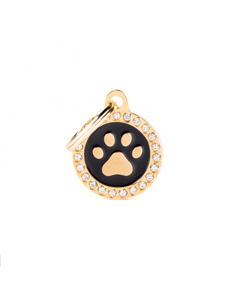 Black Circle Glam Paw Gold