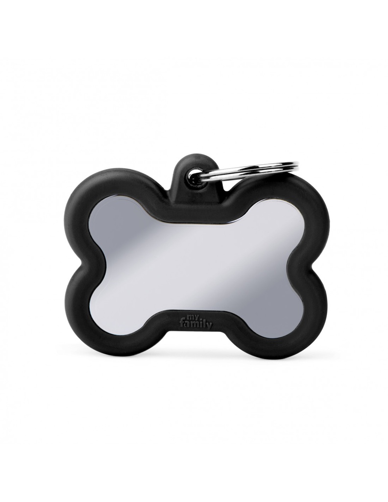 Bone Chrome Plated Brass Black Rubber