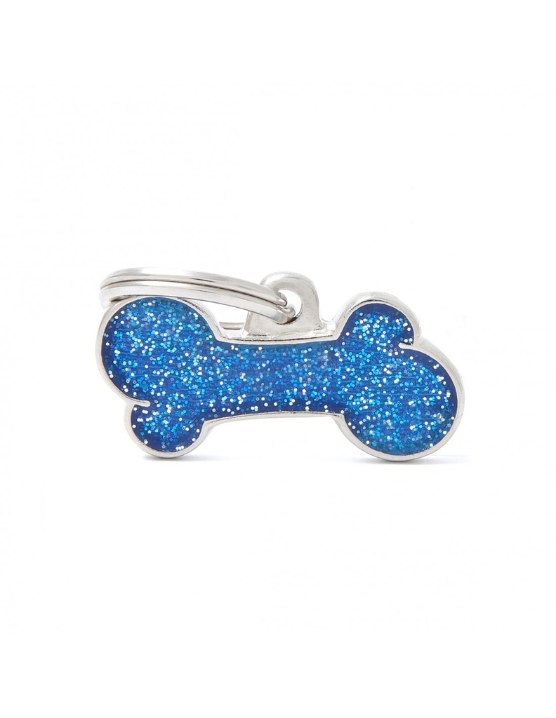 Small Bone Glitter Blue