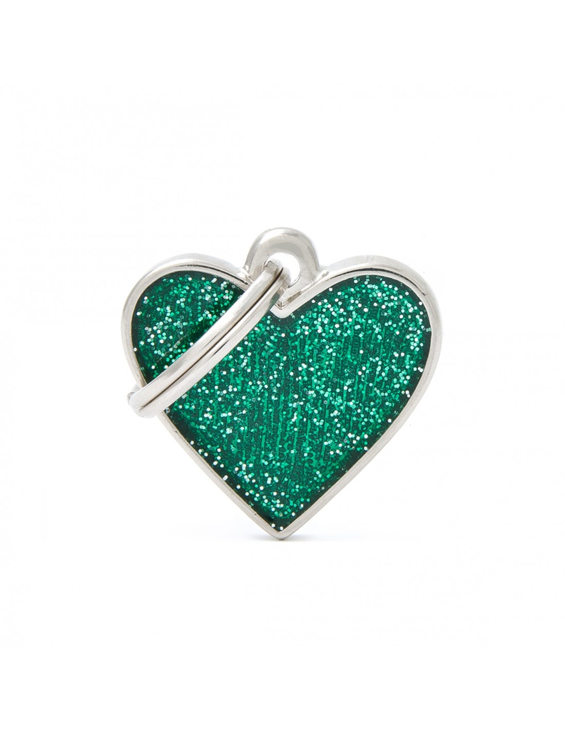 Heart Glitter Green