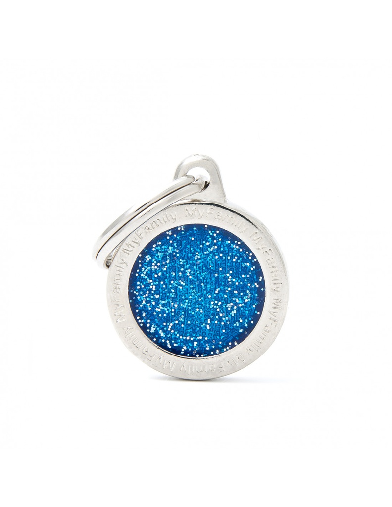 Small Circle Glitter Blue