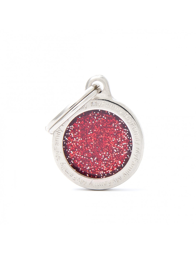 Small Circle Glitter Red
