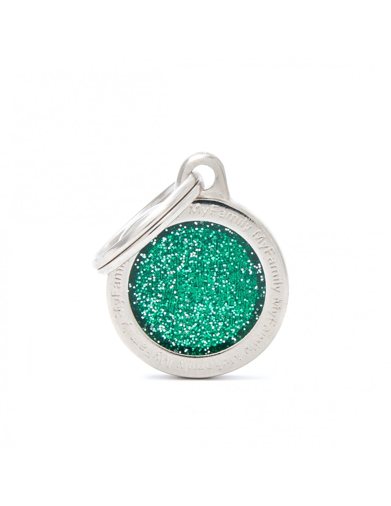 Small Circle Glitter Green