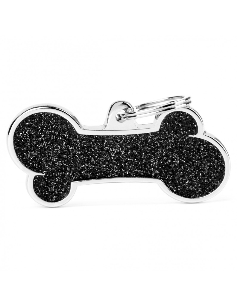 XL Bone Glitter Black