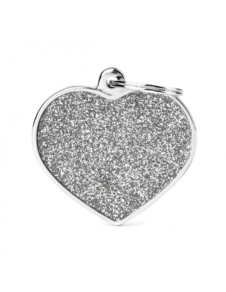 Big Heart Glitter Grey
