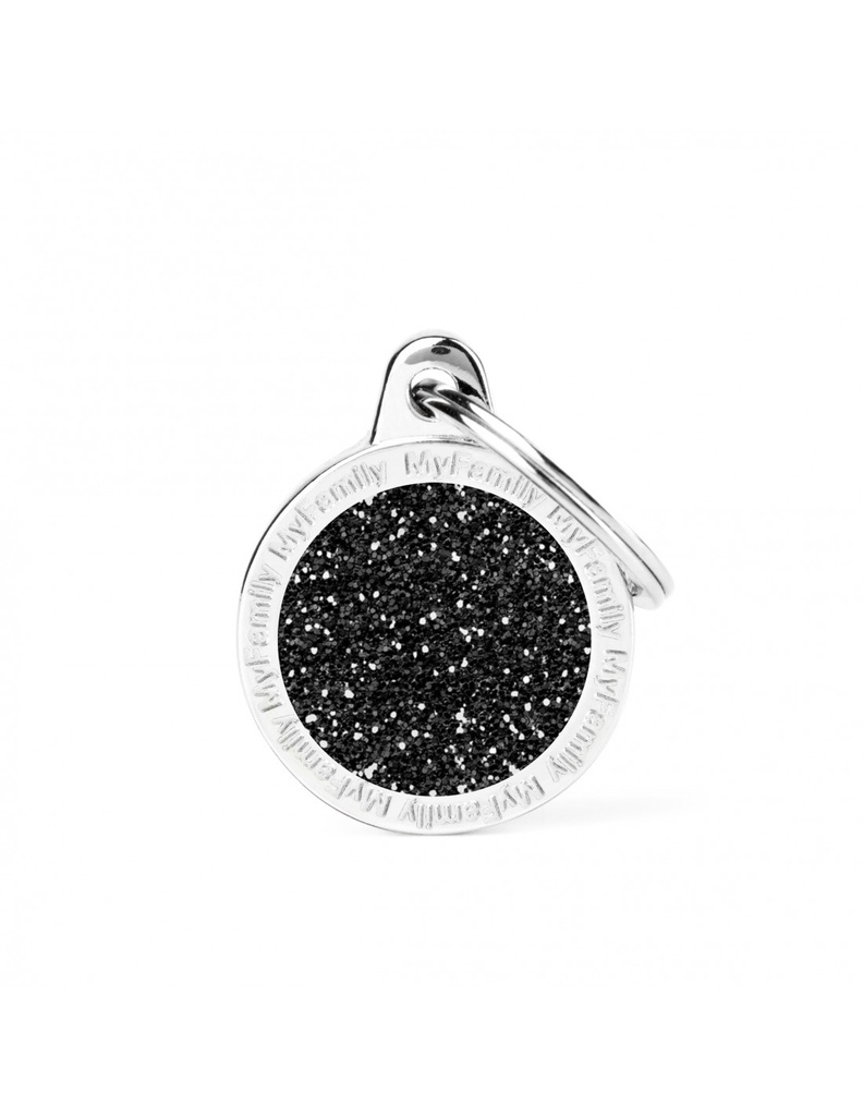 Small Circle Glitter Black