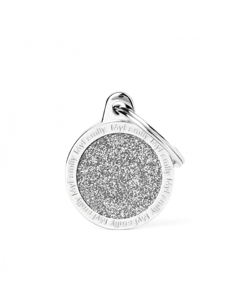 Small Circle Glitter Grey