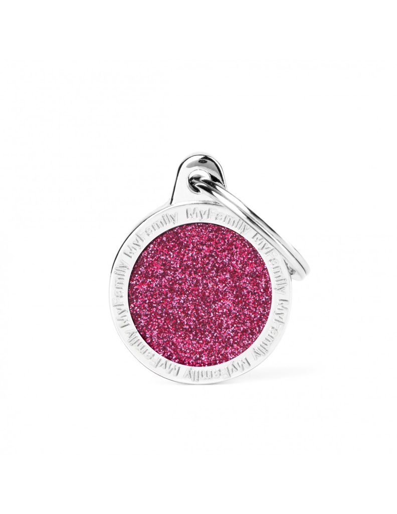 Small Circle Glitter Pink