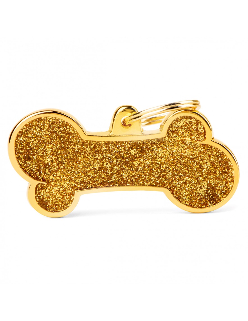 XL Bone Glitter Gold