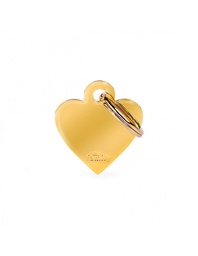 [08000776] Small Heart Golden Brass