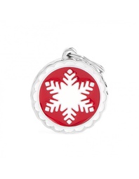 [08000444] Red Big Circle White Snowflake