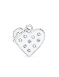 [08000252] White Heart Strass