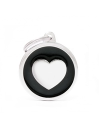 [08000626] Black Big Circle Heart