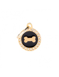 [08000210] Black Circle Glam Bone Gold