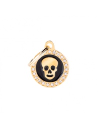[08000218] Black Circle Glam Skull Gold