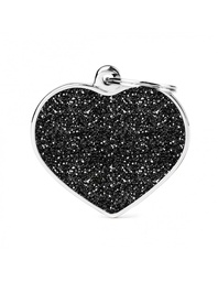 [08000534] Big Heart Glitter Black