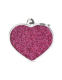 [08000538] Big Heart Glitter Pink
