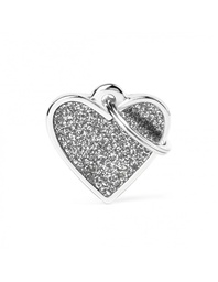 [08000542] Small Heart Glitter Grey