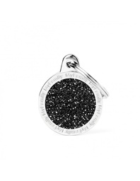 [08000546] Small Circle Glitter Black