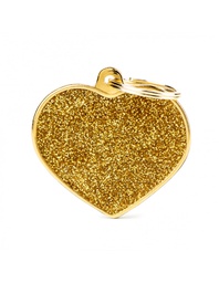 [08000586] Big Heart Glitter Gold