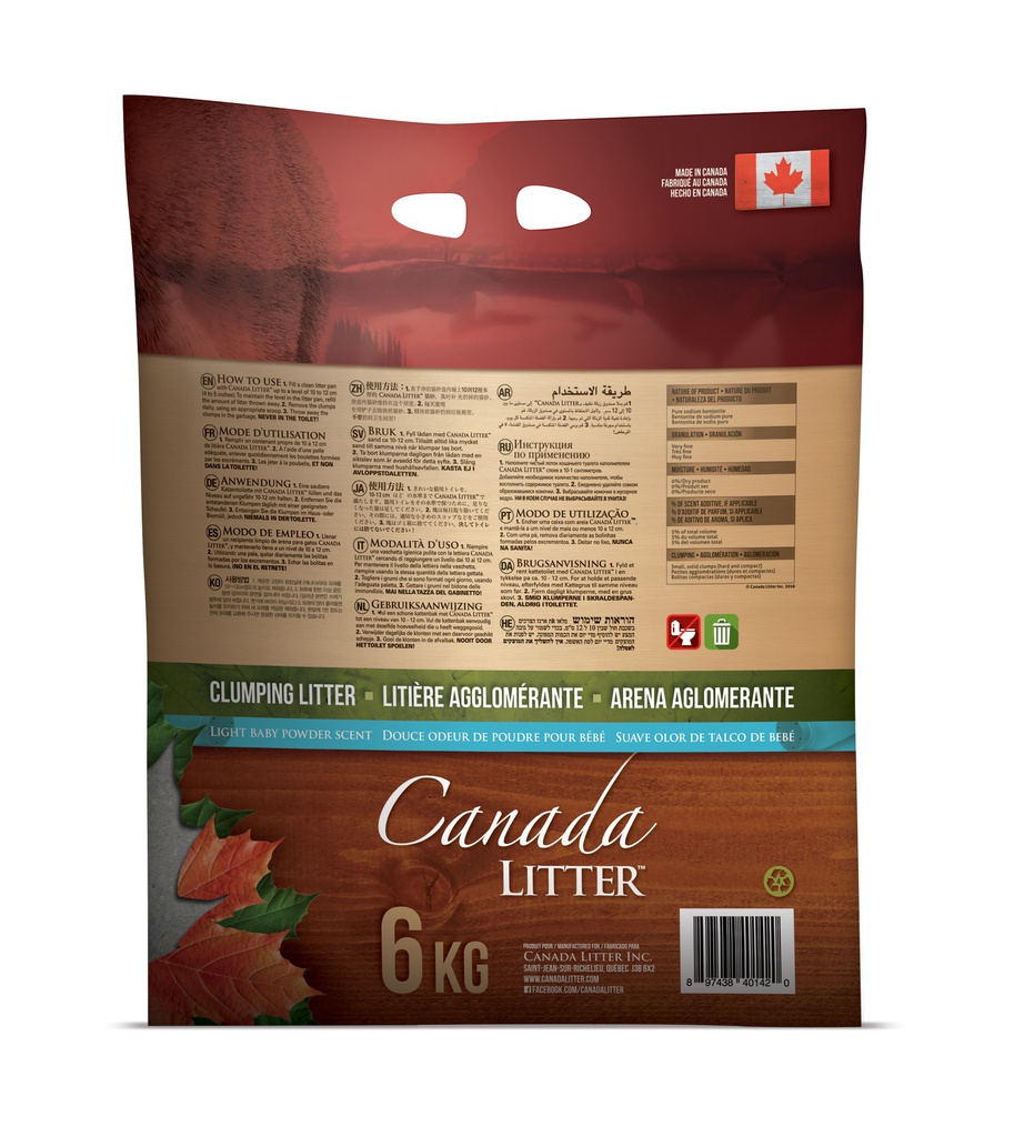 Canada Litter Baby Powder 6 Kg Back