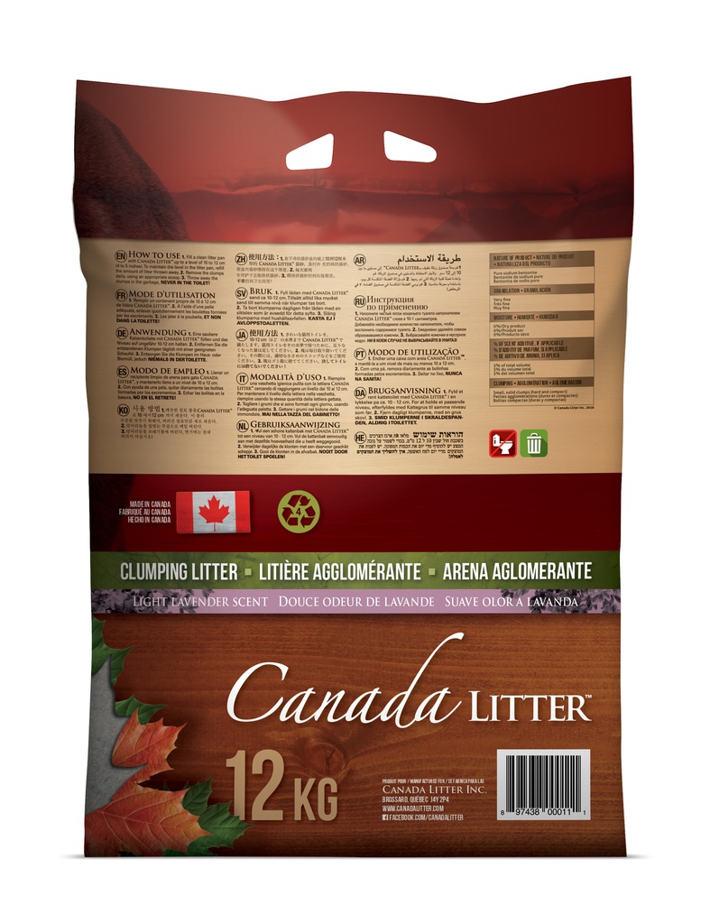 Canada Litter Light Lavender 12 Kg Back